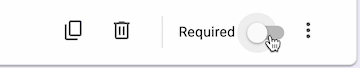 Cursor over required toggle