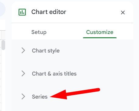red arrow pointing to ‘Series’