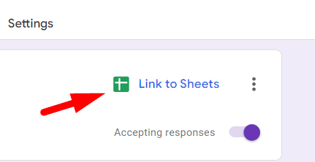 red arrow pointing to “Google sheet” icon