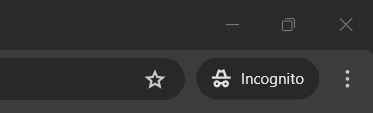 screenshot of browser in ‘Incognito’ mode