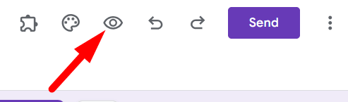 red arrow pointing to eye icon to preview the form