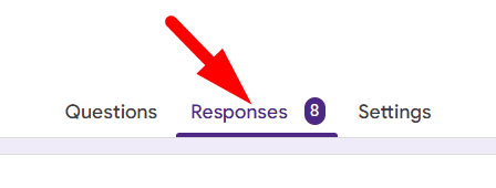 red arrow pointing to ‘Responses’ tab