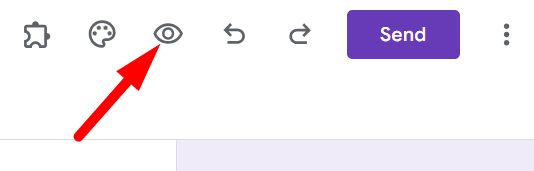 red arrow pointing to eye icon to preview the form