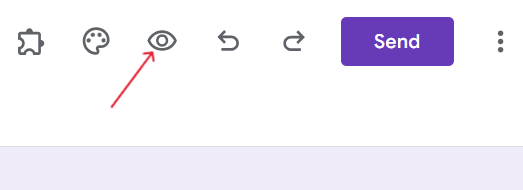 red arrow pointing to eye icon to preview the form