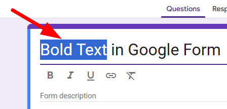 red arrow pointing to “Bold Text”