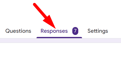 red arrow pointing to ‘Responses’ tab