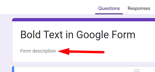 red arrow pointing to “Form description”