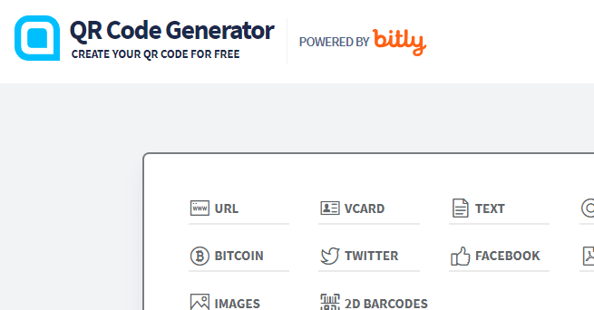 QR code generator home page