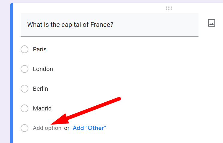 red arrow pointing to “Add option”
