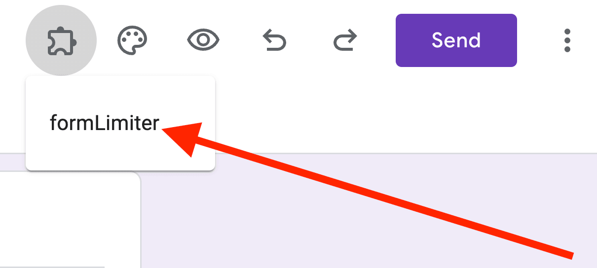 Red arrow pointing towards formLimiter.