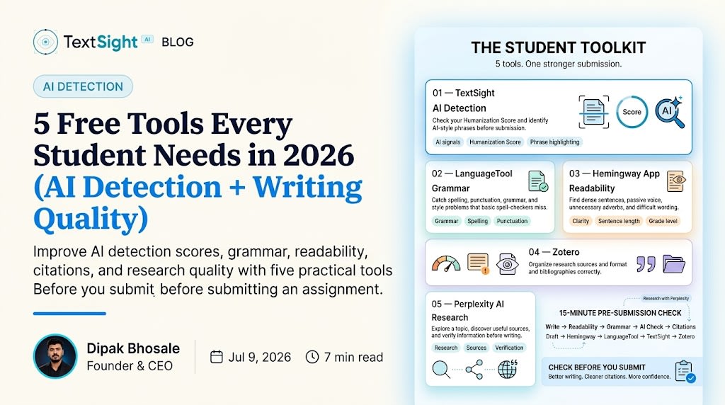 5 Free Tools Every Student Needs in 2026 (AI Detection + Writing Quality)