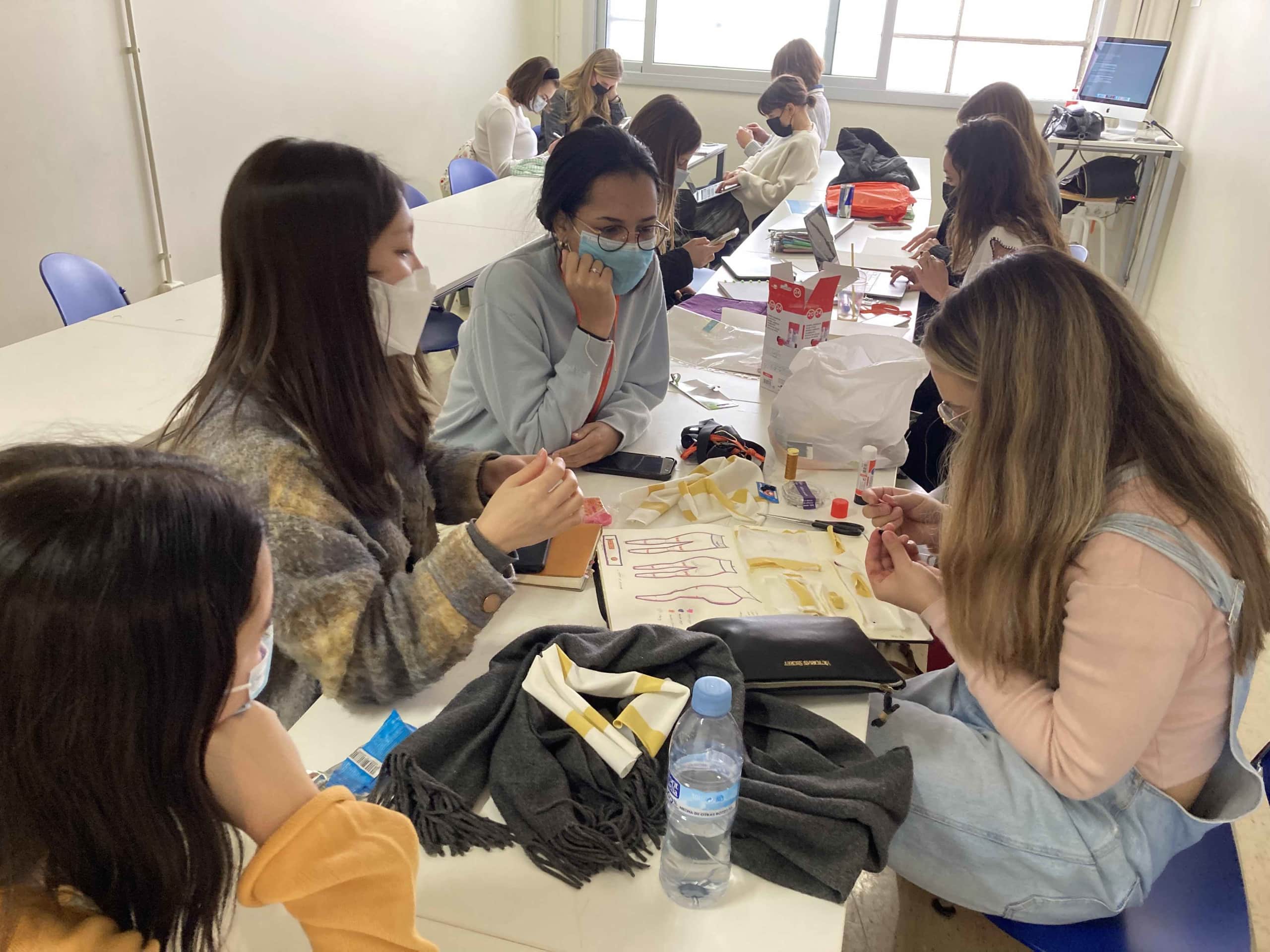 Workshop of Inclusive fashion design at IED Barcelona in 2022.