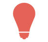 Red icon of a lightbulb.