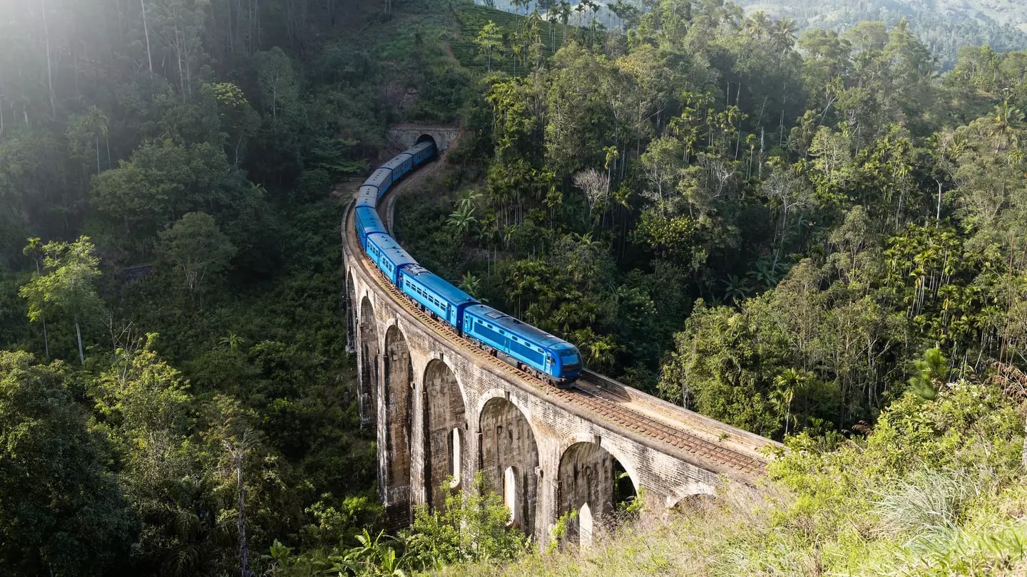 Scenic train journey through Sri Lanka tea country Kandy to Ella