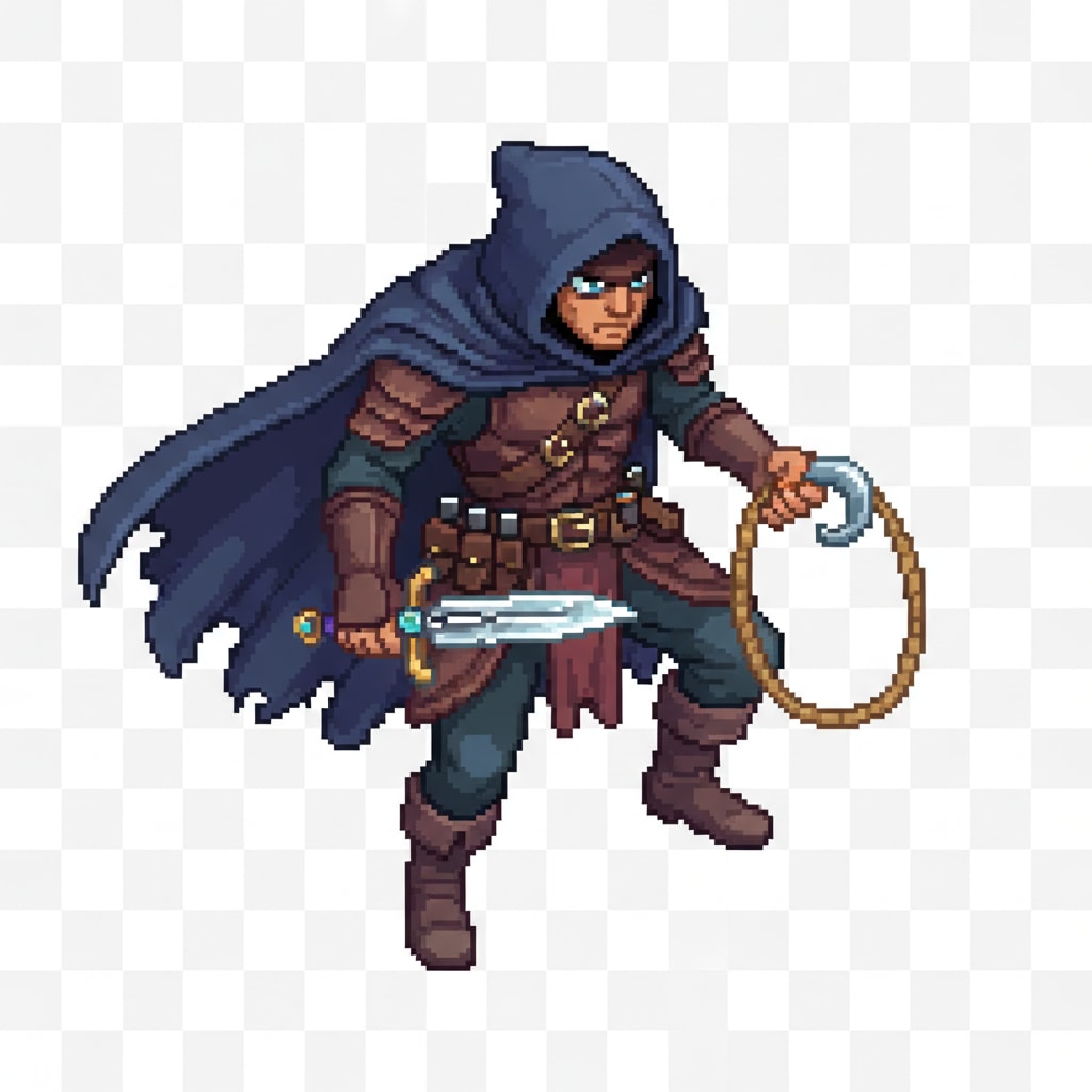 Fantasy Cloak Dagger Thief