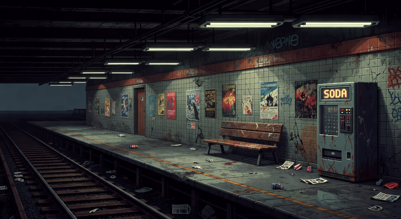 Pixel Art Subway Background