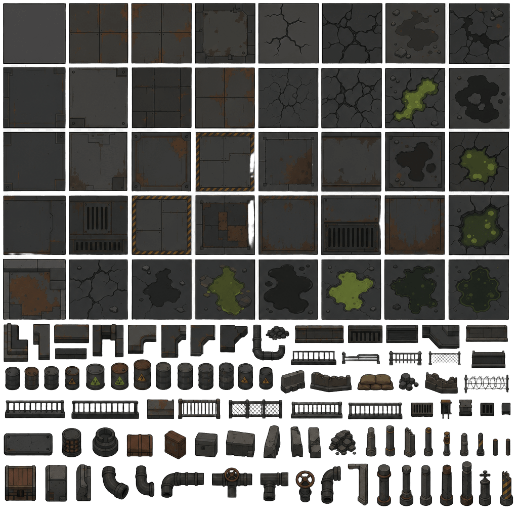 tileset vector style, rimworld aesthetic, dark (3)