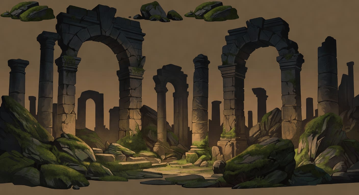 Parallax Foreground - Ruins and Rocks