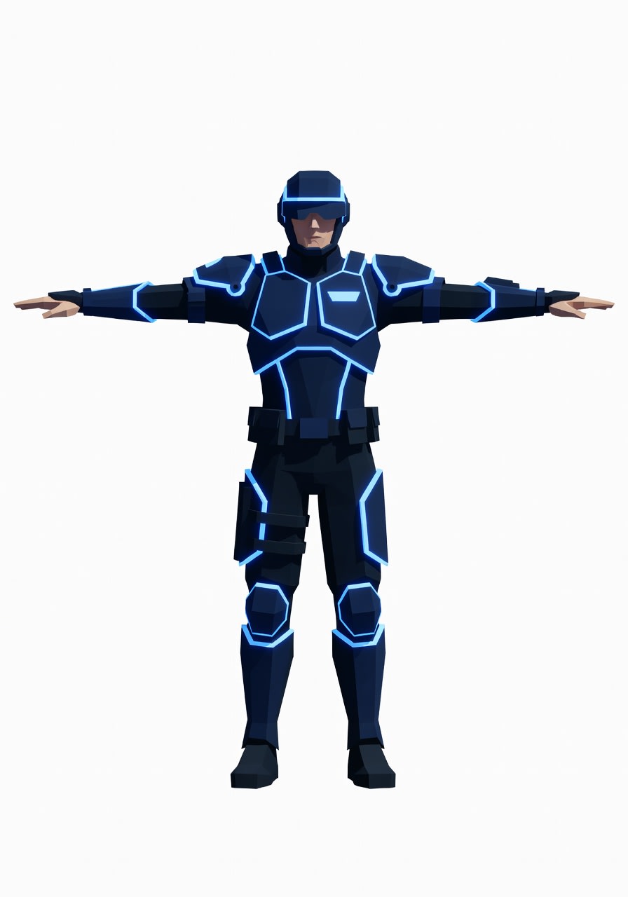 Low Poly Cyberpunk Police Officer (1 / 4)