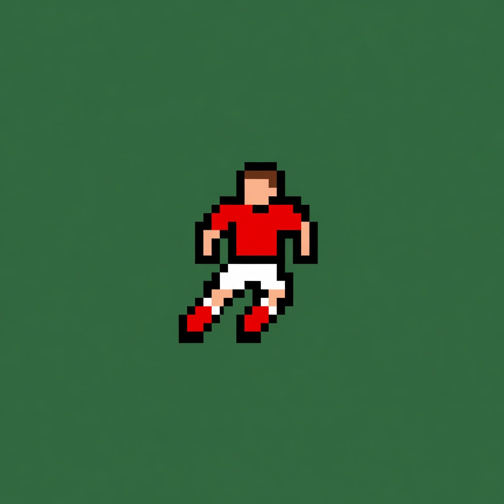 Retro Soccer Player Red
