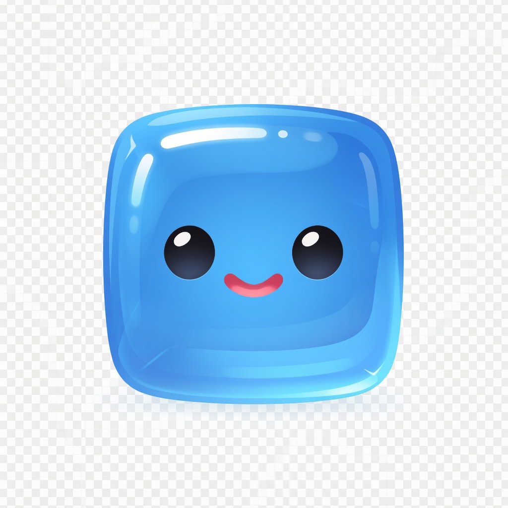 Glossy Blue Slime Cube