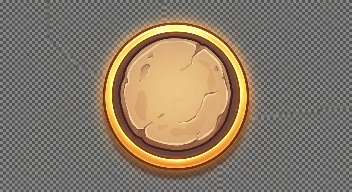 Image: top-down game board stepping stone tile, round cir