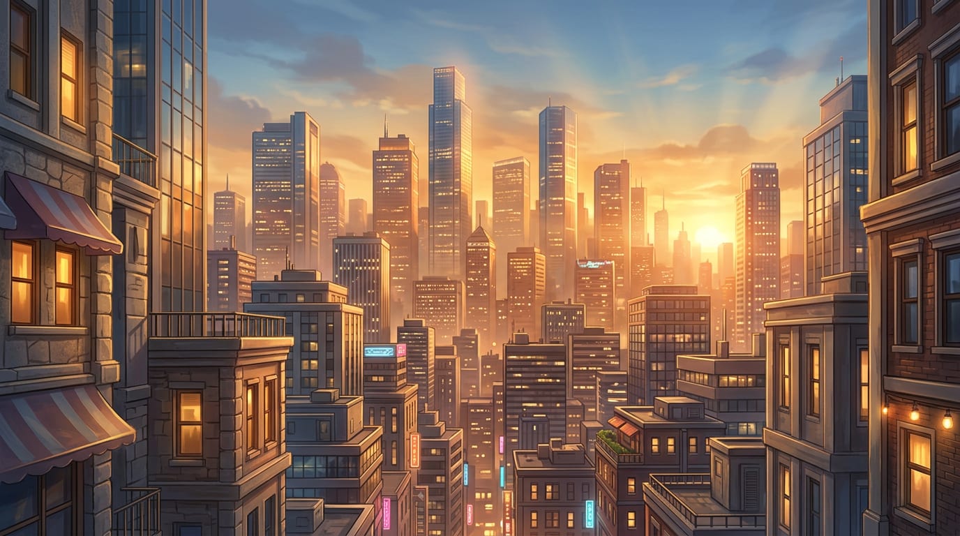Room 01 BG - Modern City Skyline