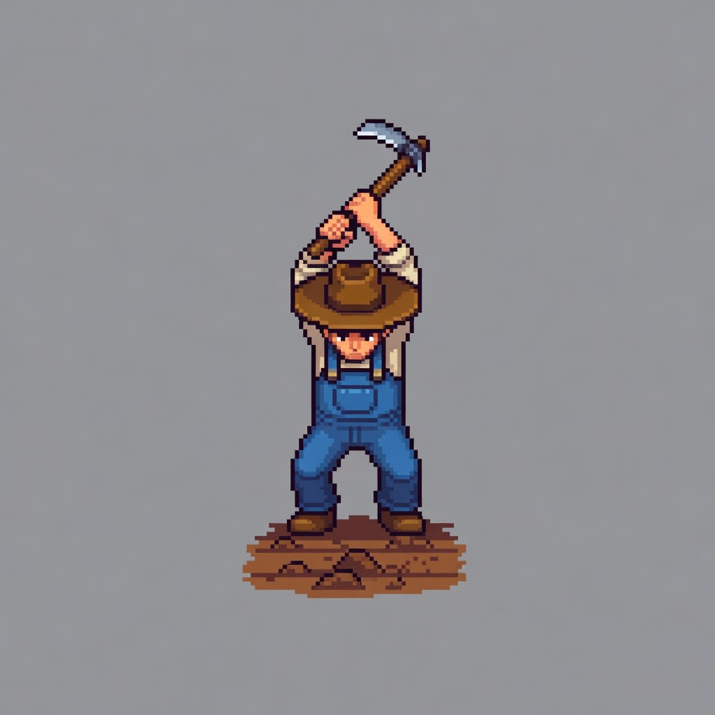Farmer Hoe Action