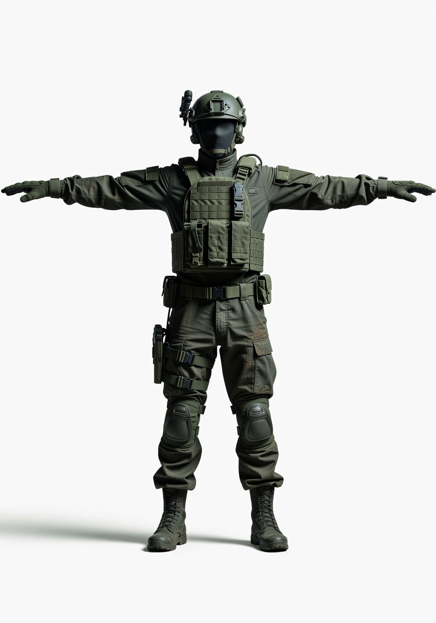 Tactical Soldier T-Pose Concept (2 / 4)