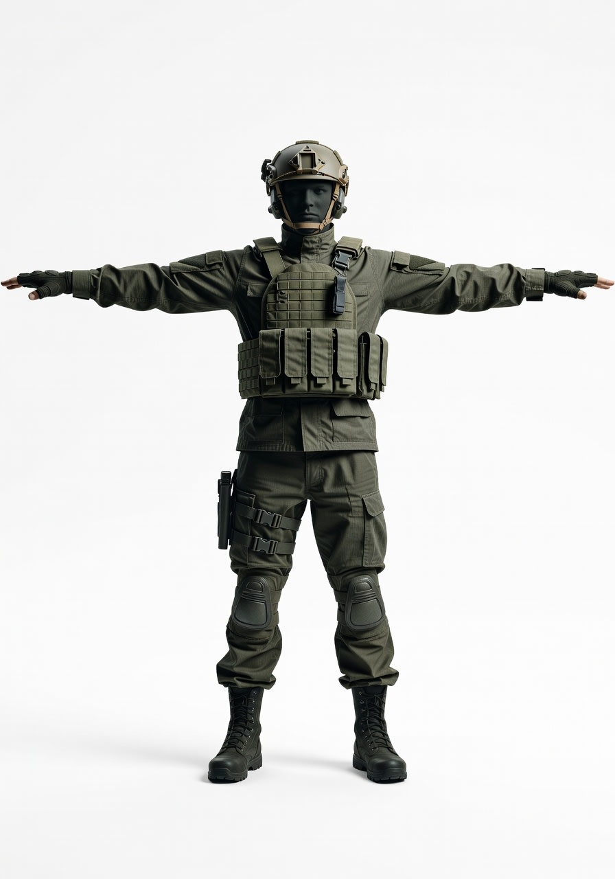 Tactical Soldier T-Pose Concept (4 / 4)
