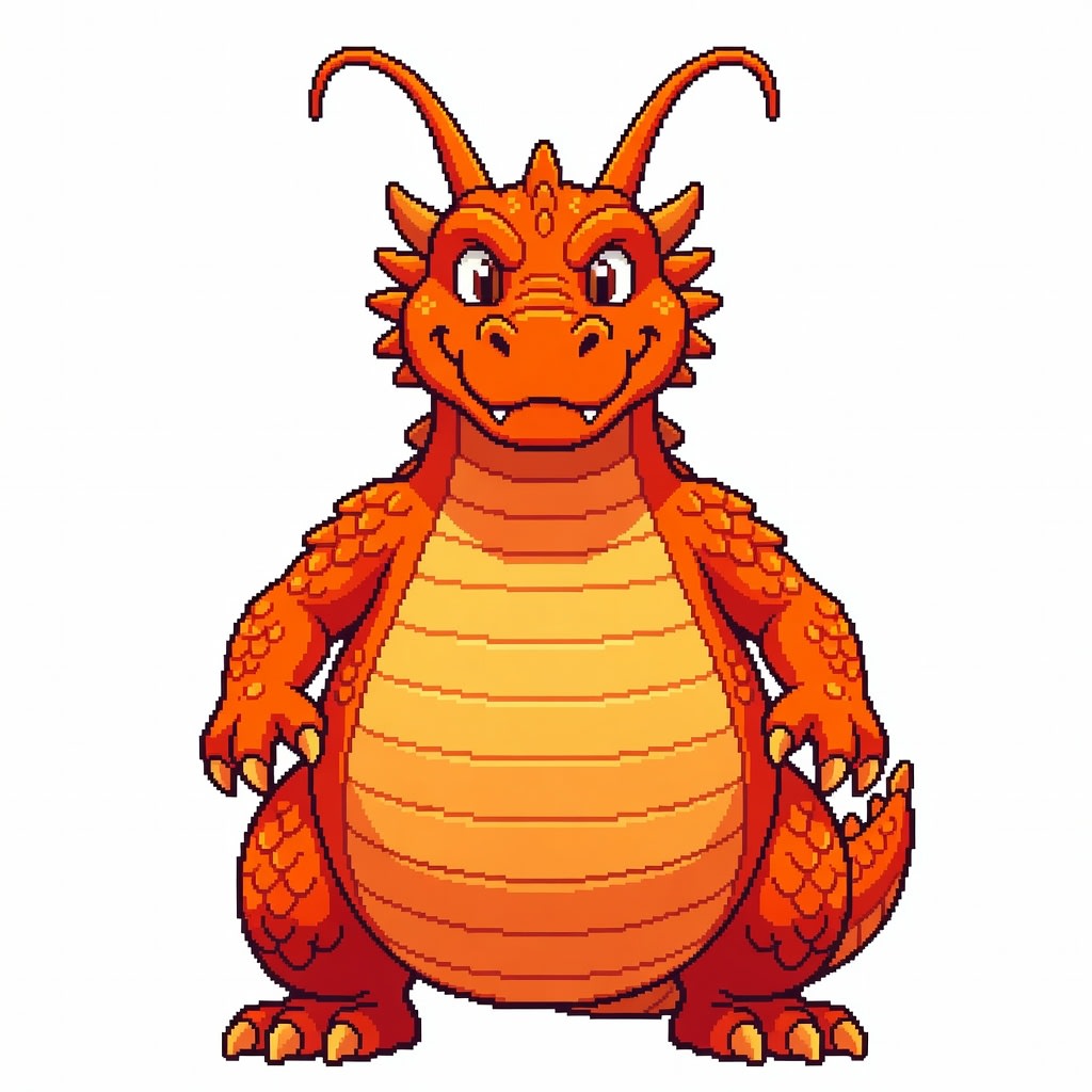 Orange dragon front sprite
