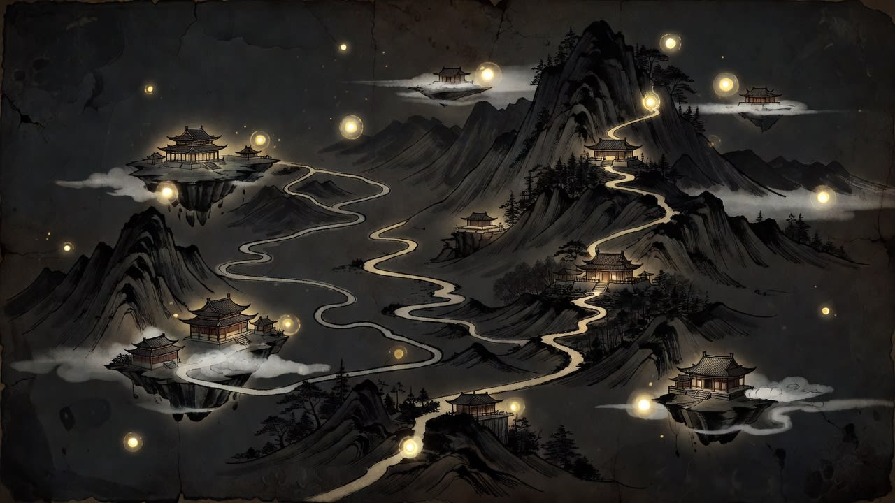 Map Background - Ink Wash Fantasy Map