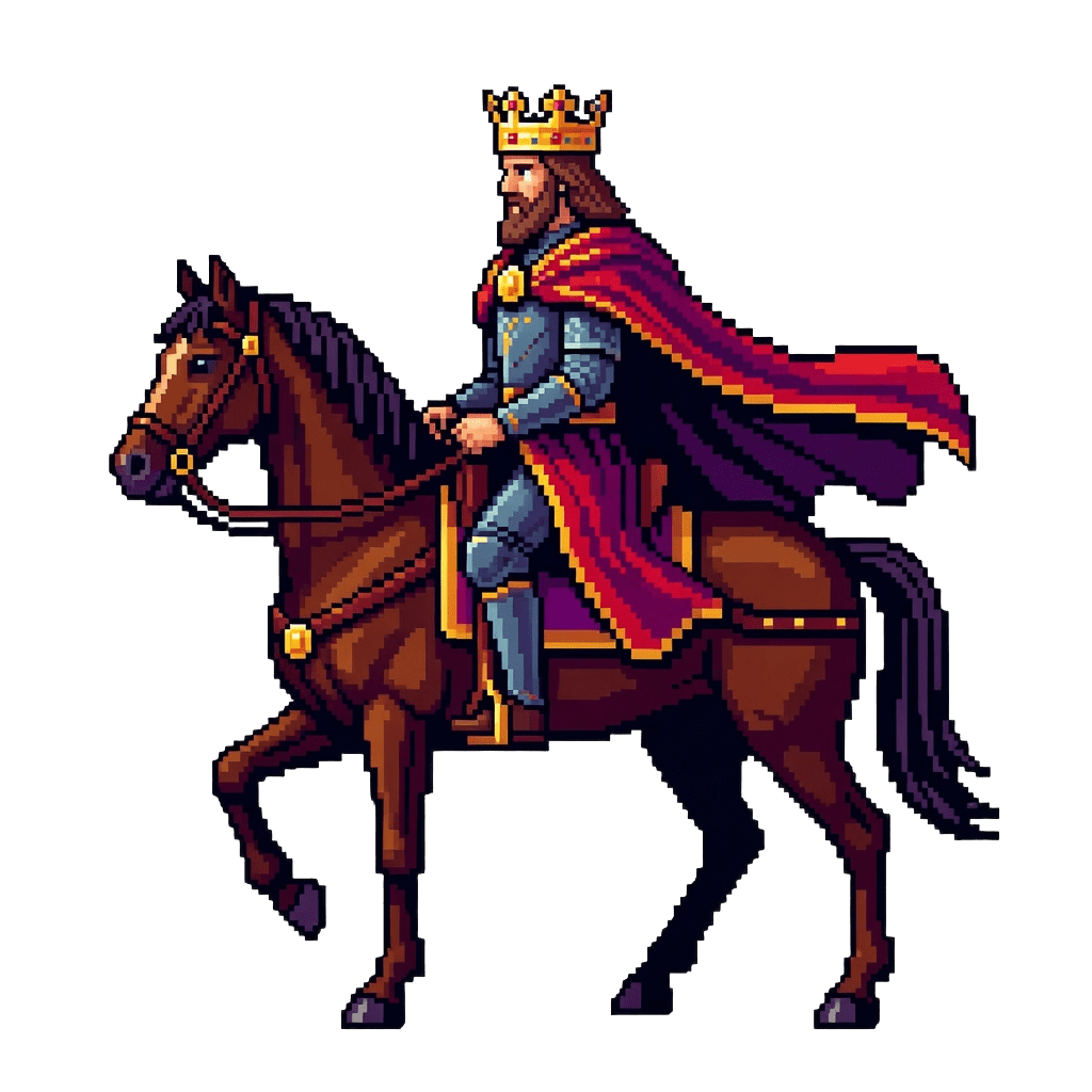 King on Horse - Pixel Art (3 / 4)