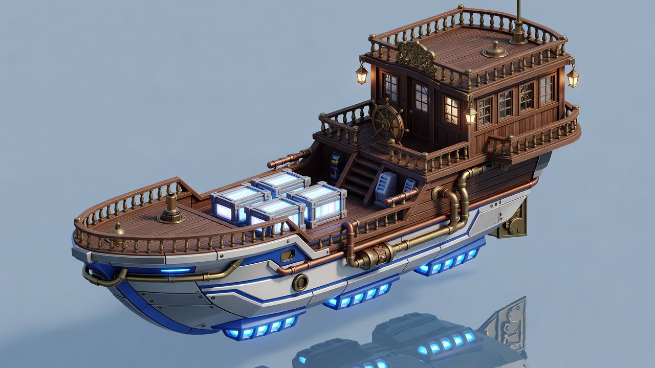 Trading Vessel Colonial Deck WhiteBlue (1 / 2)