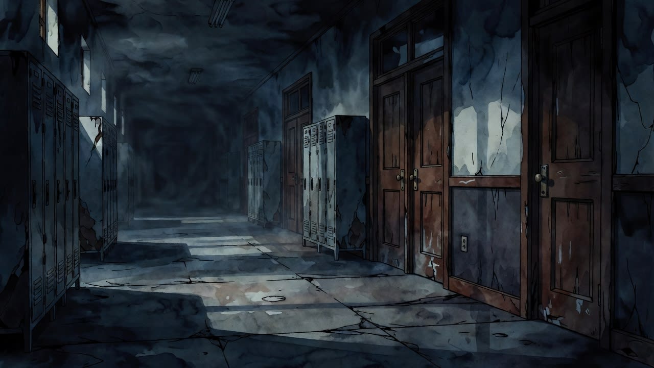 School Hallway Background