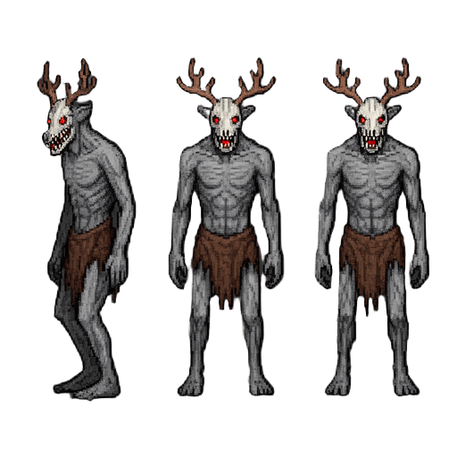 Emaciated Wendigo Horror