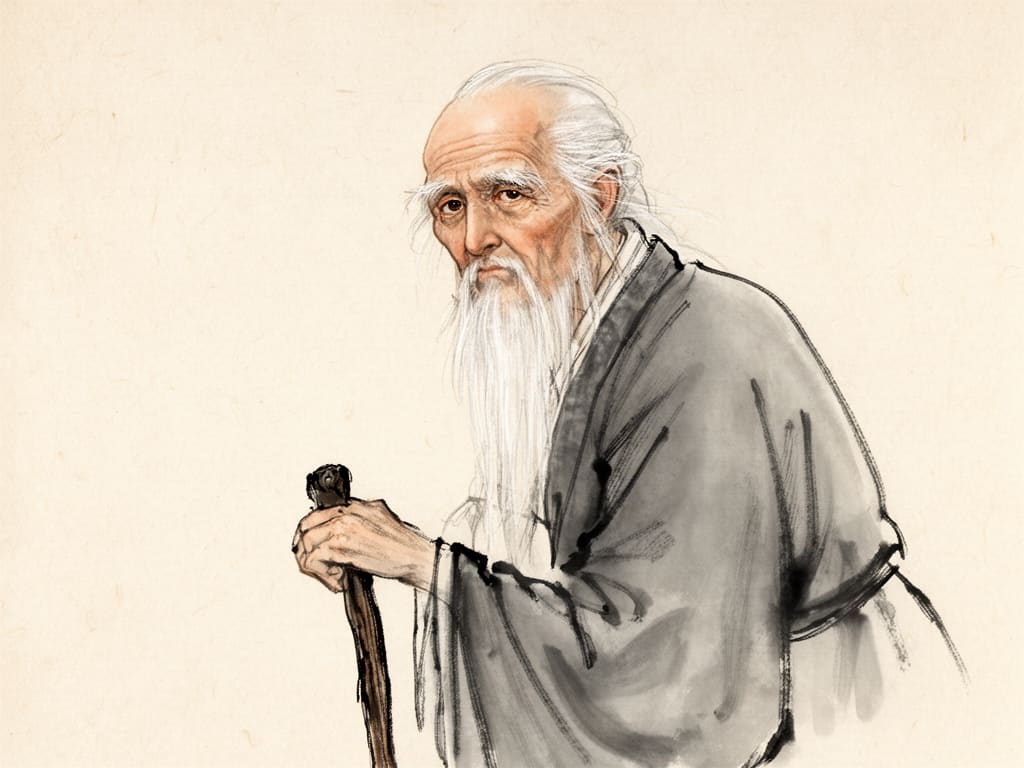 Image: traditional Chinese ink-wash painting, shuimo, wit