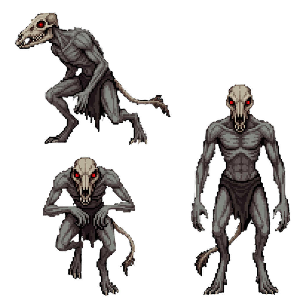 Emaciated Wendigo Monster