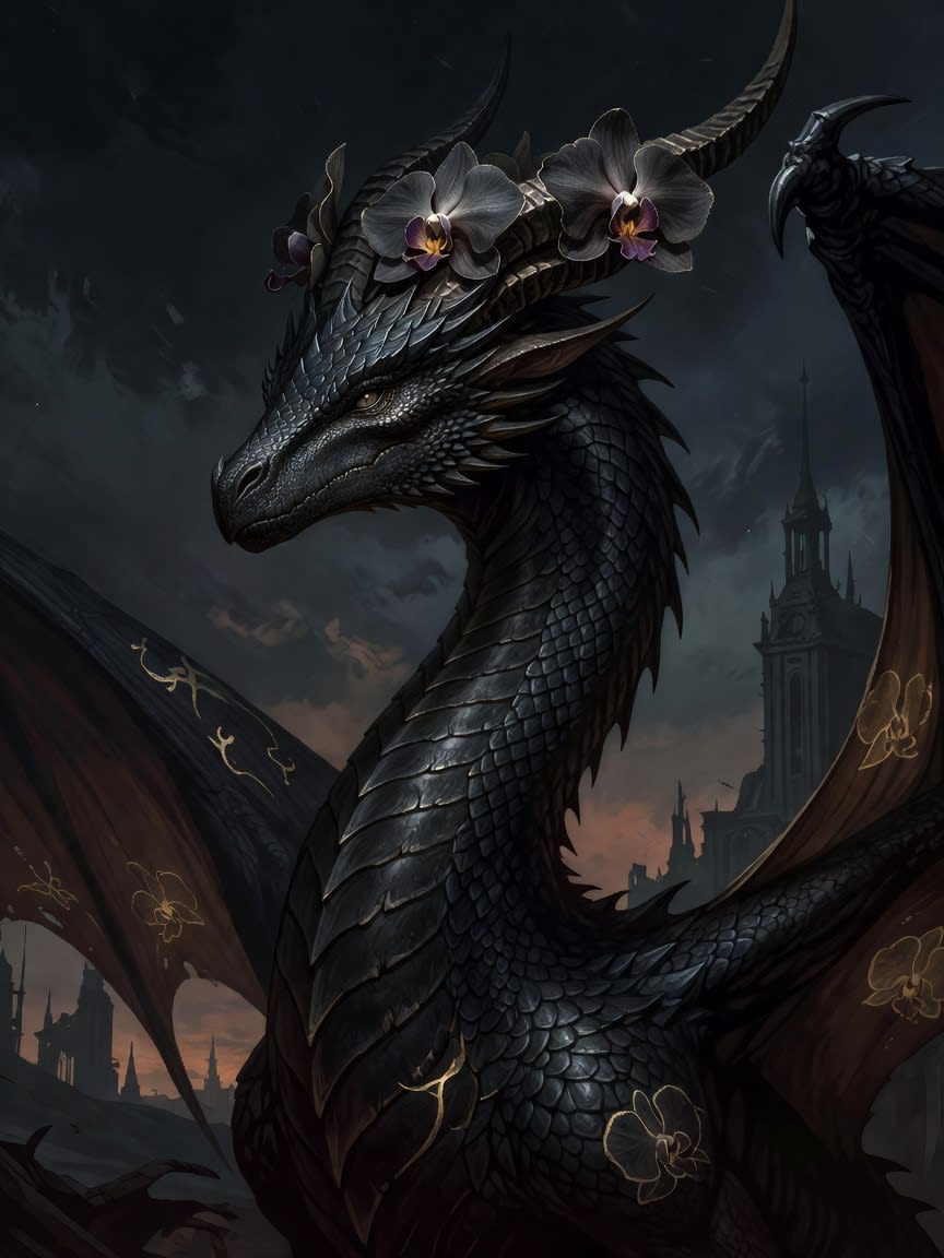 Vrael Portrait - The Last Orchid Dragon