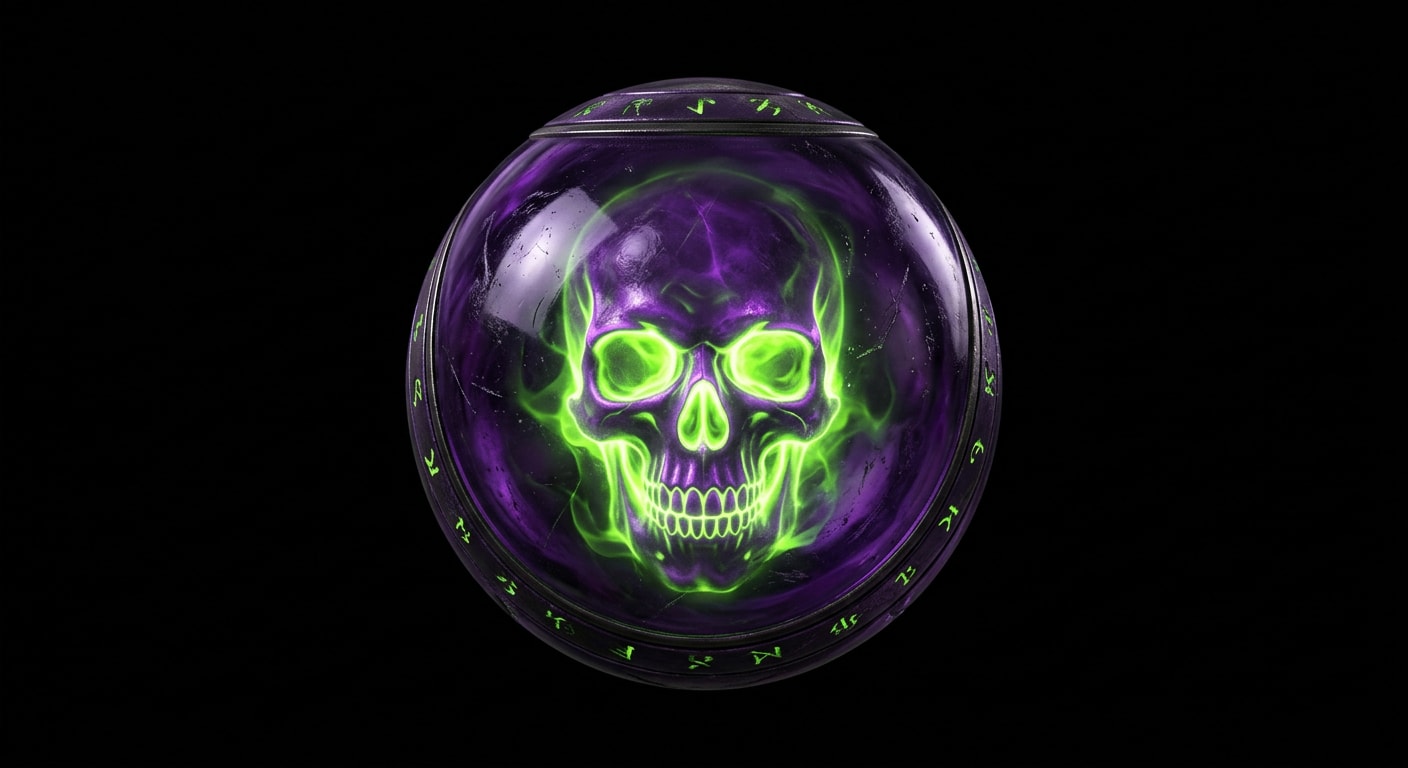 Image: purple poison skull orb, toxic glowing game collec