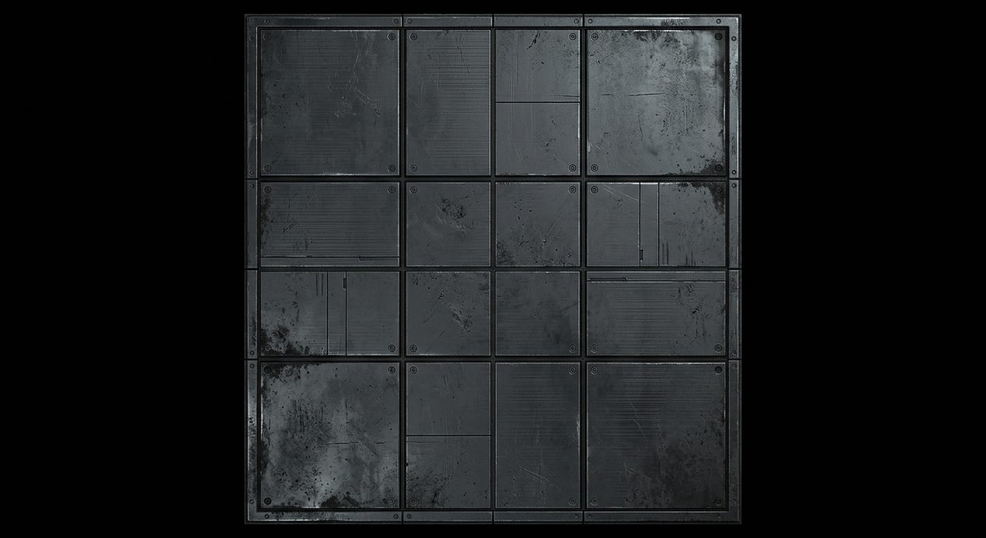 Image: dark scifi floor tile seamless, top-down game aren