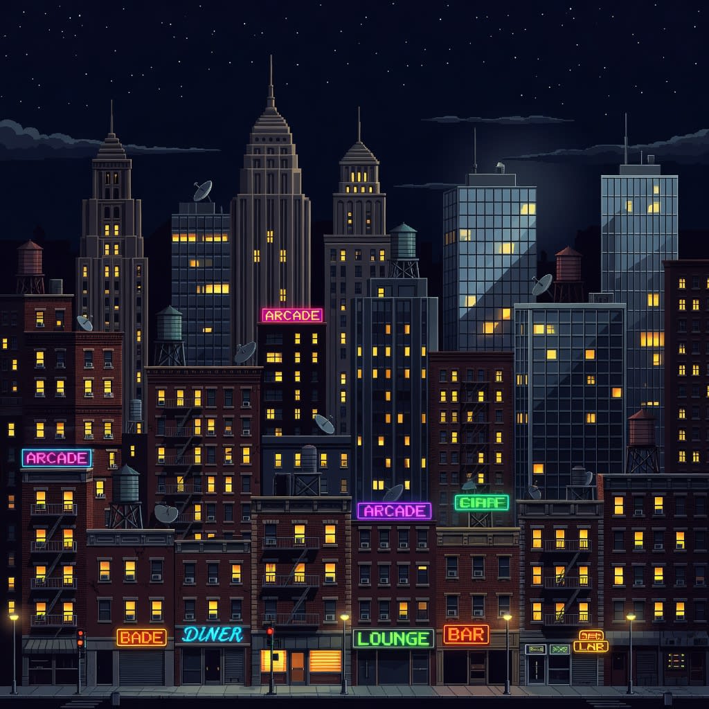 Polished Pixel Art City Background (1 / 4)