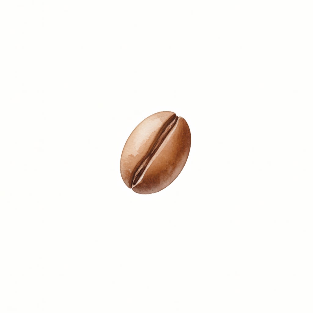 Coffee Bean Watercolor Icon (2 / 4)