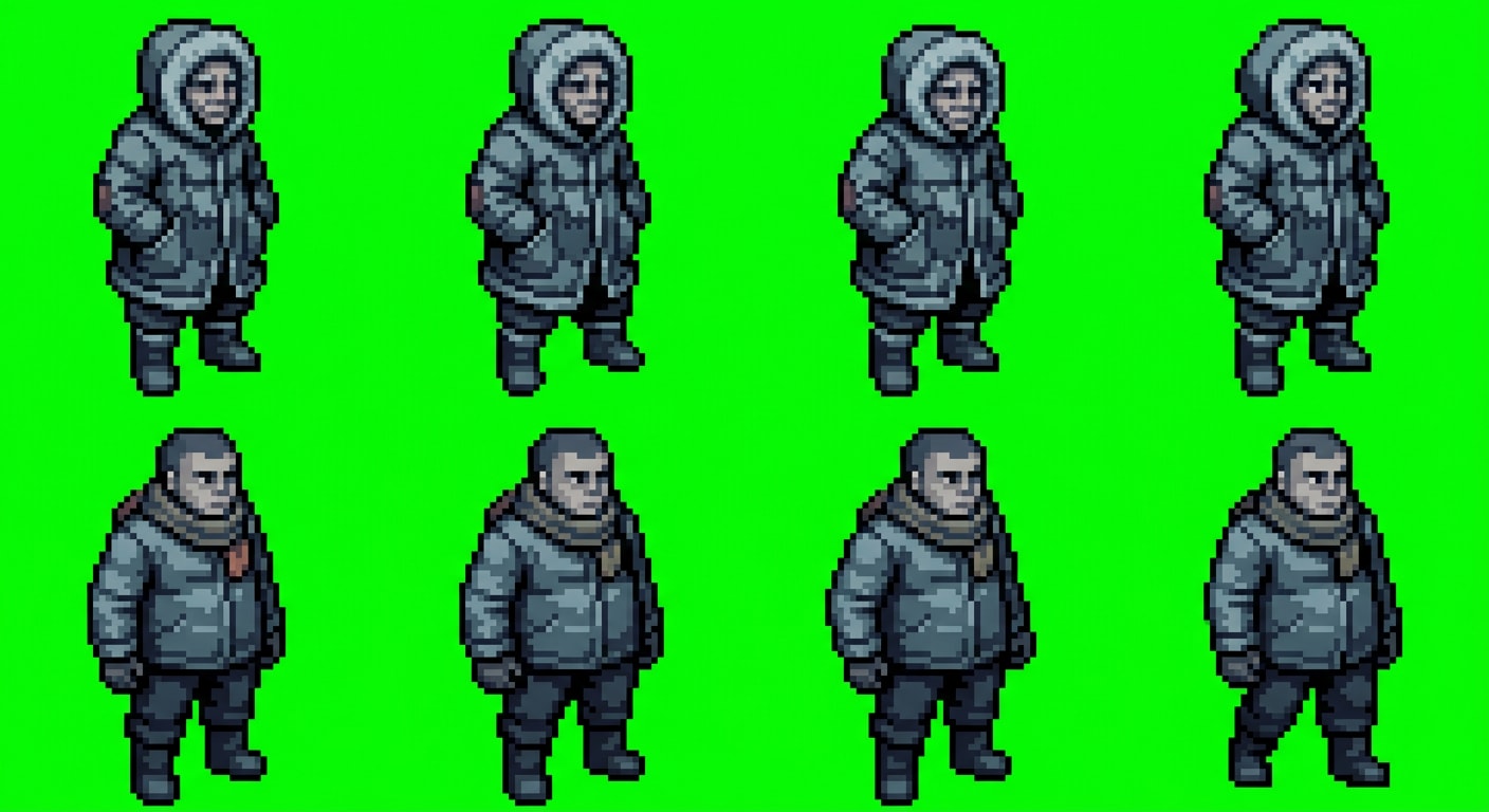 Image: Sprite sheet, exactly two rows of four frames each