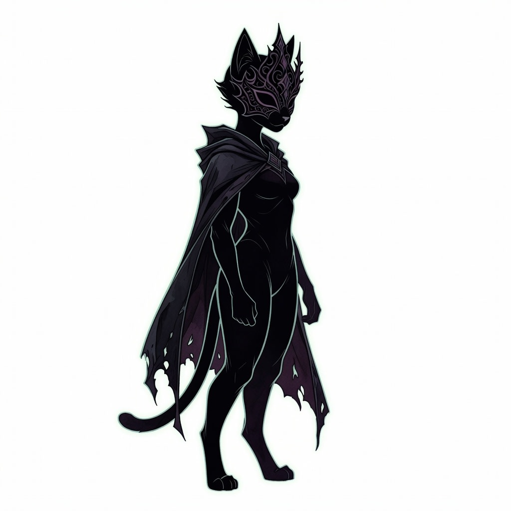 Player Sprite - High Contrast Female Cat Humanoid (1 / 4)