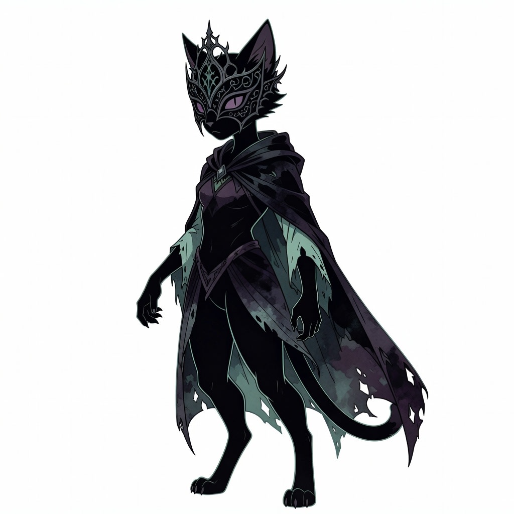 Player Sprite - High Contrast Female Cat Humanoid (4 / 4)