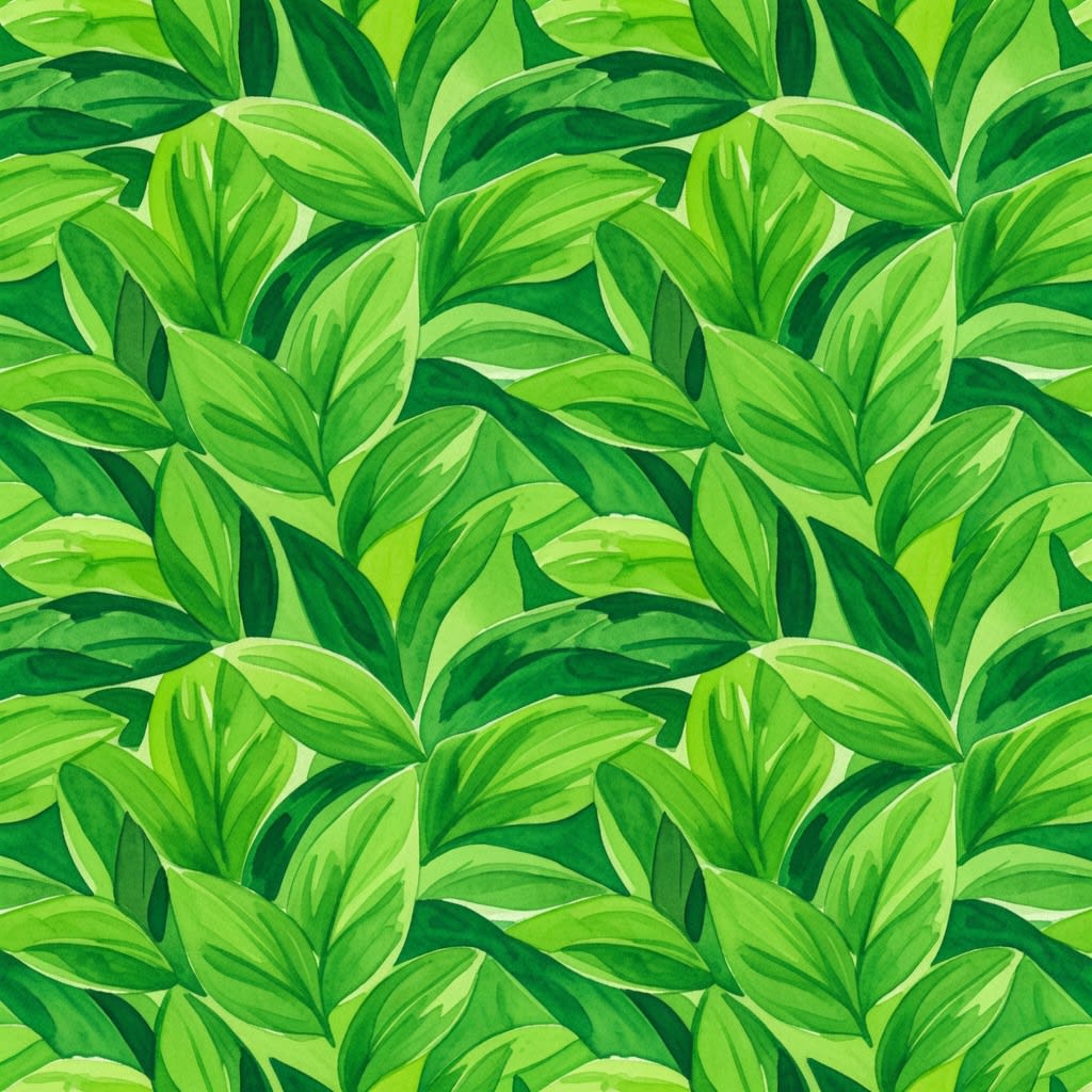 Watercolor Vibrant Green Leaf