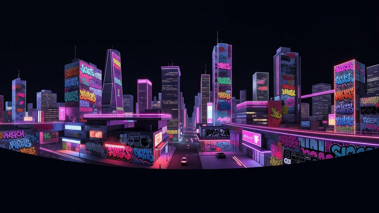 Skybox - Neon Brooklyn Nightscape (3 / 4)