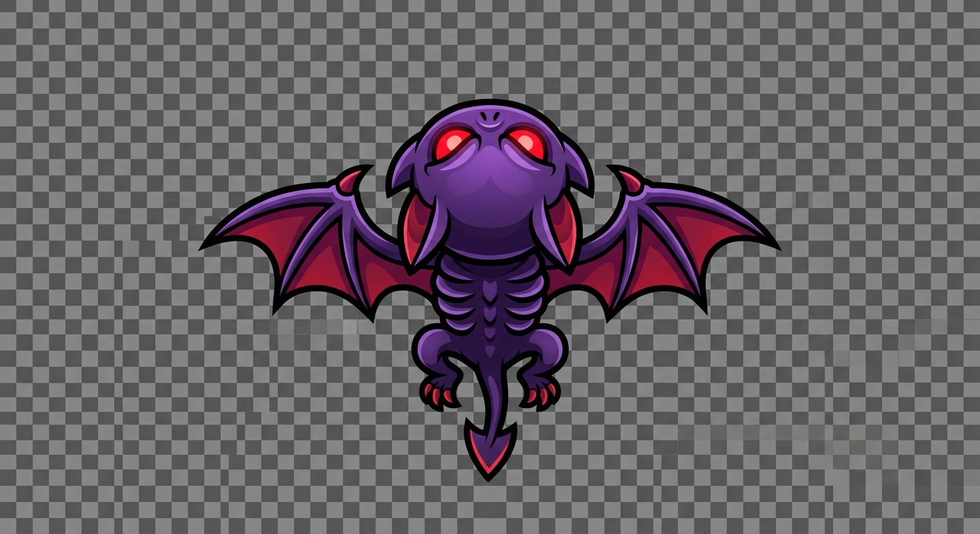 Image: Top-down 2D video game monster sprite, a menacing
