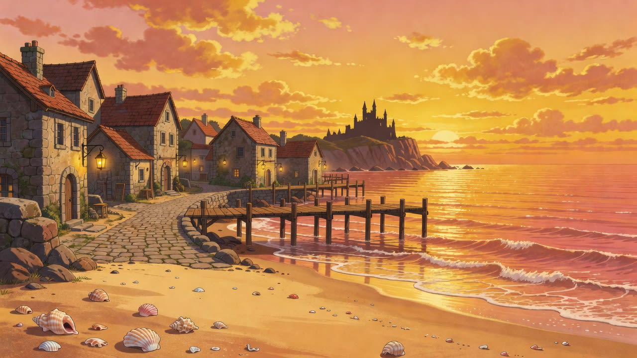 Medieval Seaside Sunset (2 / 4)